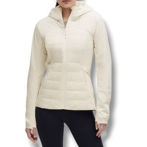Lululemon Womens Down For it All Hooded Full Zip Puffer Size 8 W4AQJS Ivory